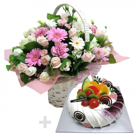 A Cake + Flower basket 5 (ONB-095)