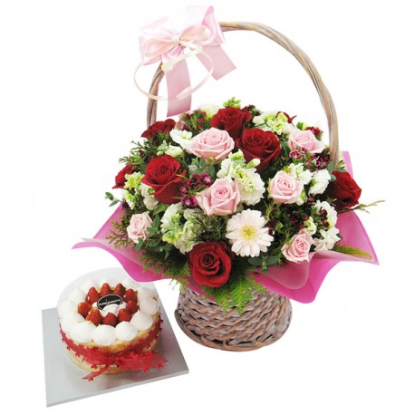 A Cake + Flower basket 7 (ONB-097)
