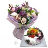 A Cake + Flower bouqet 3 (onv-058)
