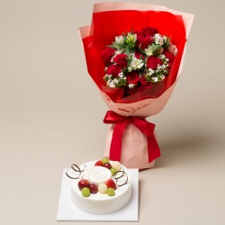 A Cake + Flower bouquet 1 (onv-056)