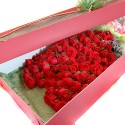 100 Roses Boxed in Heart Bouquet(OFC-014)