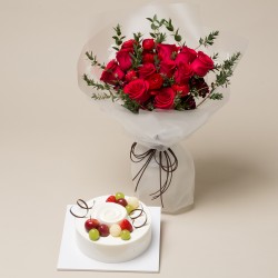 A Cake + Flower bouquet 4(onv-057)