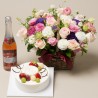 A Cake + Champagne + Flower basket 3 (2009023)