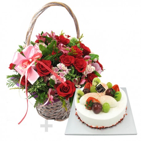 A Cake + Flower basket 4 (ONB-094)
