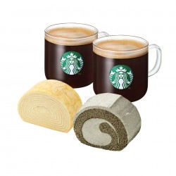 [Cheer Up] 2 cups of Cafe Americano T + Soft Black Sesame Roll + Whipped Cream Crepe Roll