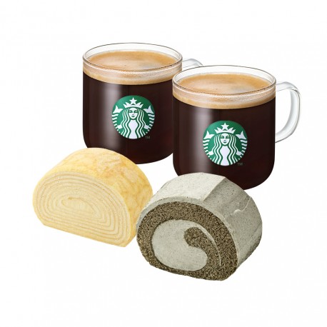 [Cheer Up] 2 cups of Cafe Americano T + Soft Black Sesame Roll + Whipped Cream Crepe Roll